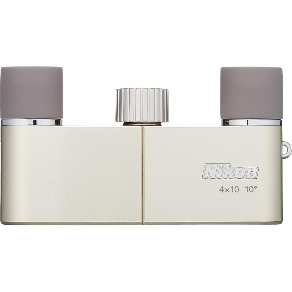 Nikon 4X10D CF Binoculars, Roof Prism Type, 4x Magnification, 10mm Objective Lens, Champagne Gold, 4X10DCF (Made in Japan)