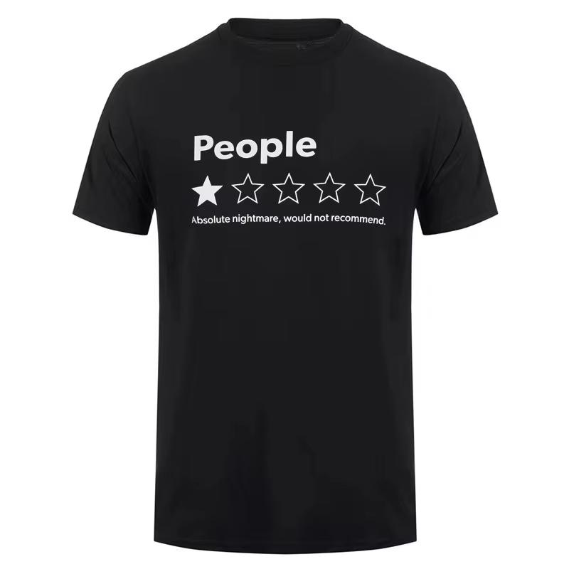 Funny Letter People Absolute Nightmare Would Not Recommend Summer Cotton Men Women Tops Casual Autumn and Winter Innerwear 2XL