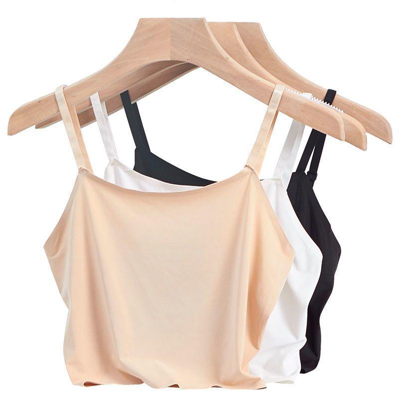 Женская дышащая бесшовная облегающая майка на тонких бретельках L Size (121-145 lbs)