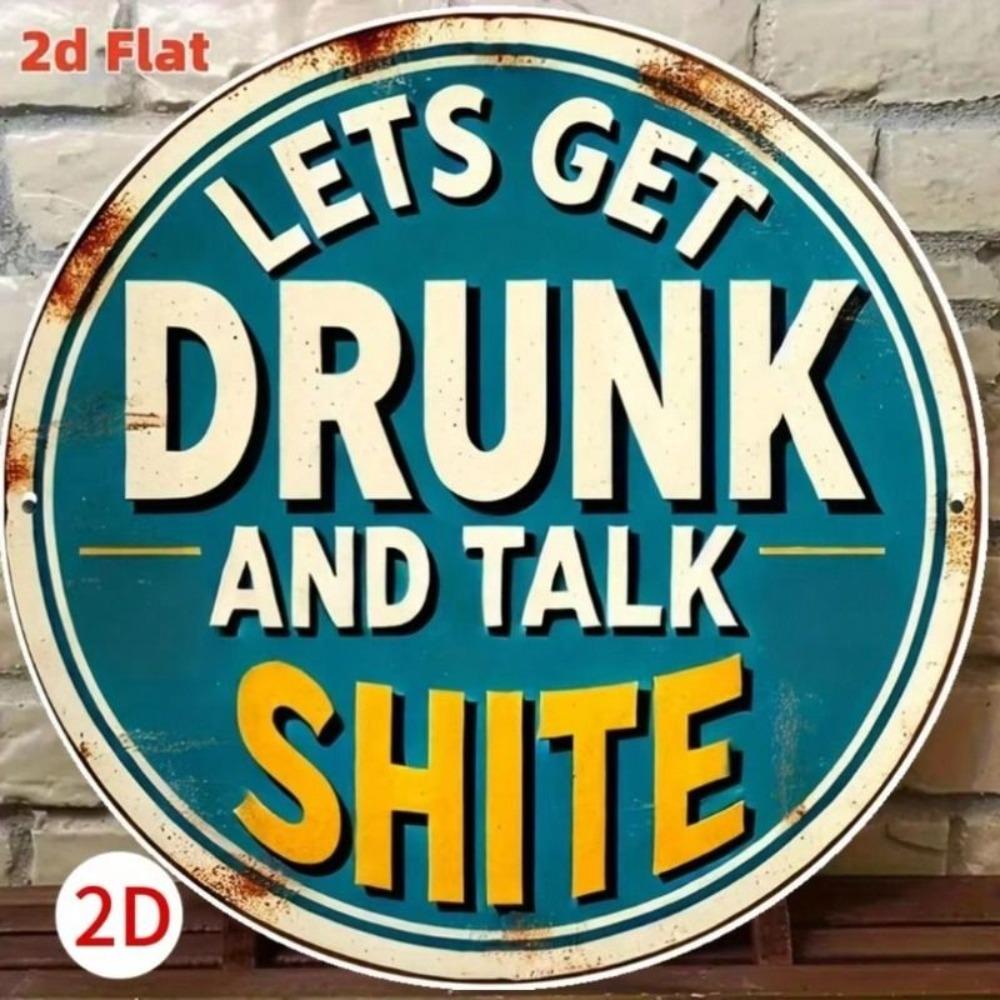 Vintage Metal Poster Wall Art 8 Inch Retro Sign for Bar Cafe