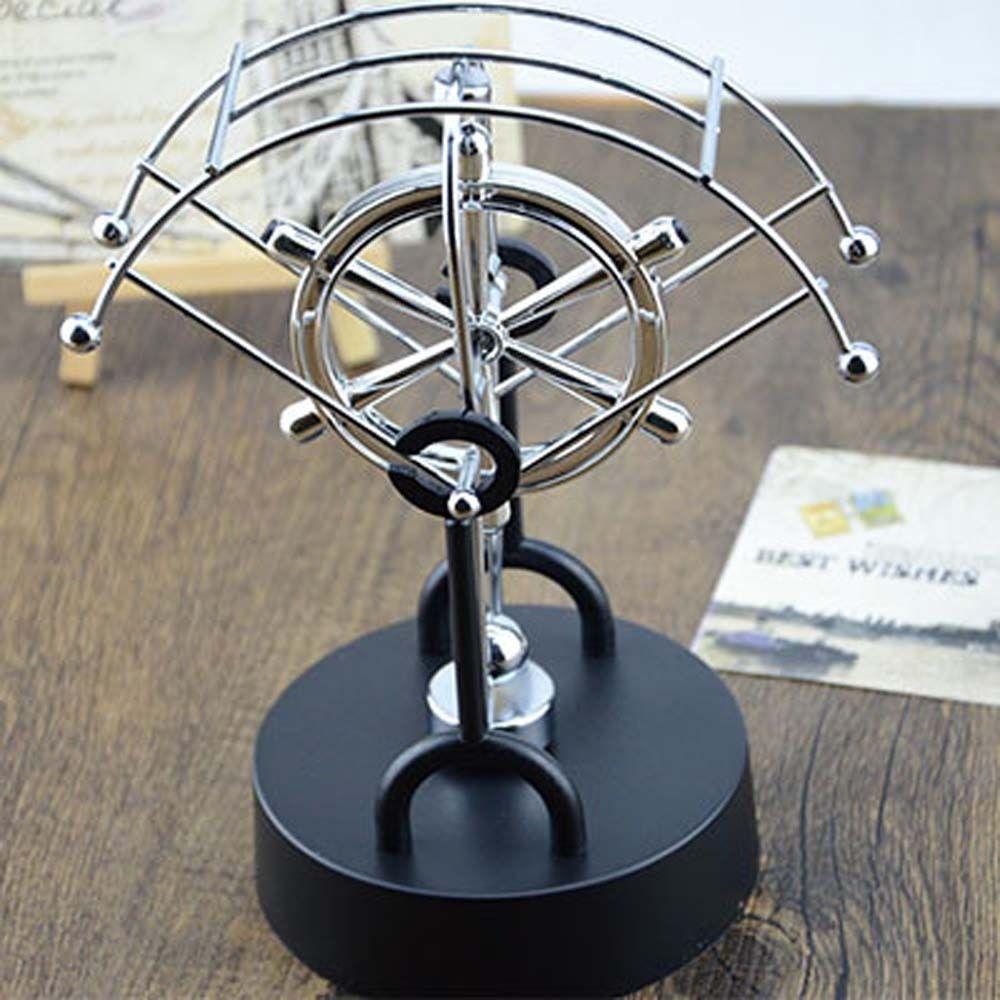 Balança de Aço Perpétua Rotativa Movimento Bola de Equilíbrio Brinquedo Pêndulo Ciência Física Sala de Estar
