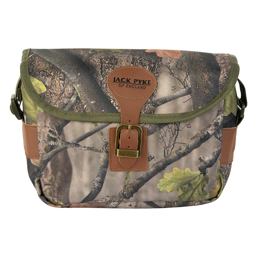 Jack Pyke Oak Leaf Leather Trim Camo Cartridge Bag