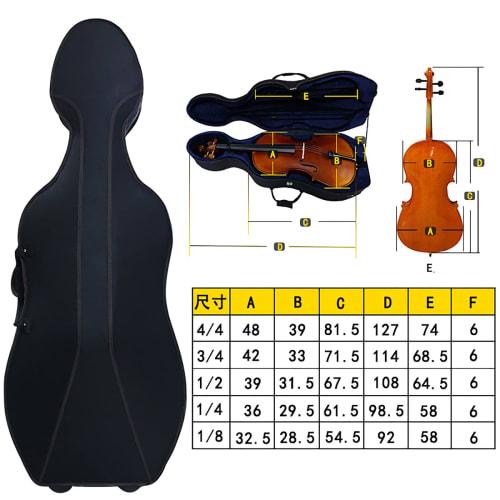 VGVG Lightweight Cello Case, Backpack Style, Adjustable Shoulder Strap, Shockproof Thick EPS Construction, Multiple Pockets, Nylon Protective Instrume