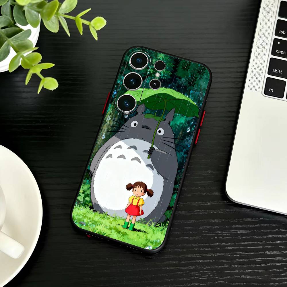 Cartoon T-Totoro-ES Phone Case For Samsung S26,S25,S24,S23,S22,S21,S20,S30,Ultra,Plus,Fe,Note,5G Black Cover