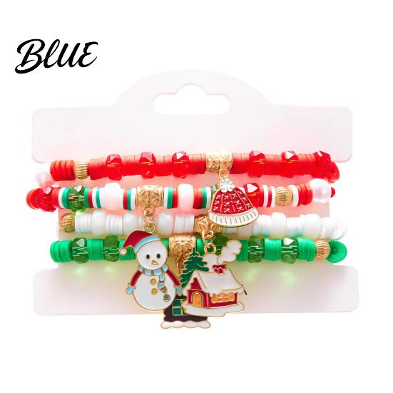 Seasonal Bracelet Christmas Bracelets for Women Handmade Clay Beads Stretch