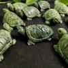 1pc Natural Xiuyan Jade Turtles Statue Healing Crystal Crafts Green Jade Tortoise Figurine Reiki Energy Pocket Statue