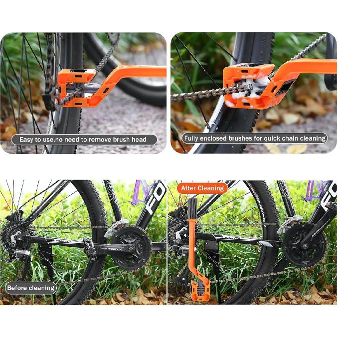 Chain Cleaner Cleaning Bicycle 3D Chain Brush Wash Tool Set Bike Protection Oil Bike Chain for Mountain Cycling Bike Accessories