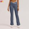 Slim Fit Yoga Pants With Crossed High Waist For Running And Fitness Women