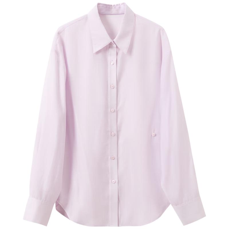 SANSACI Acetate Lapel Long Sleeve Shirt