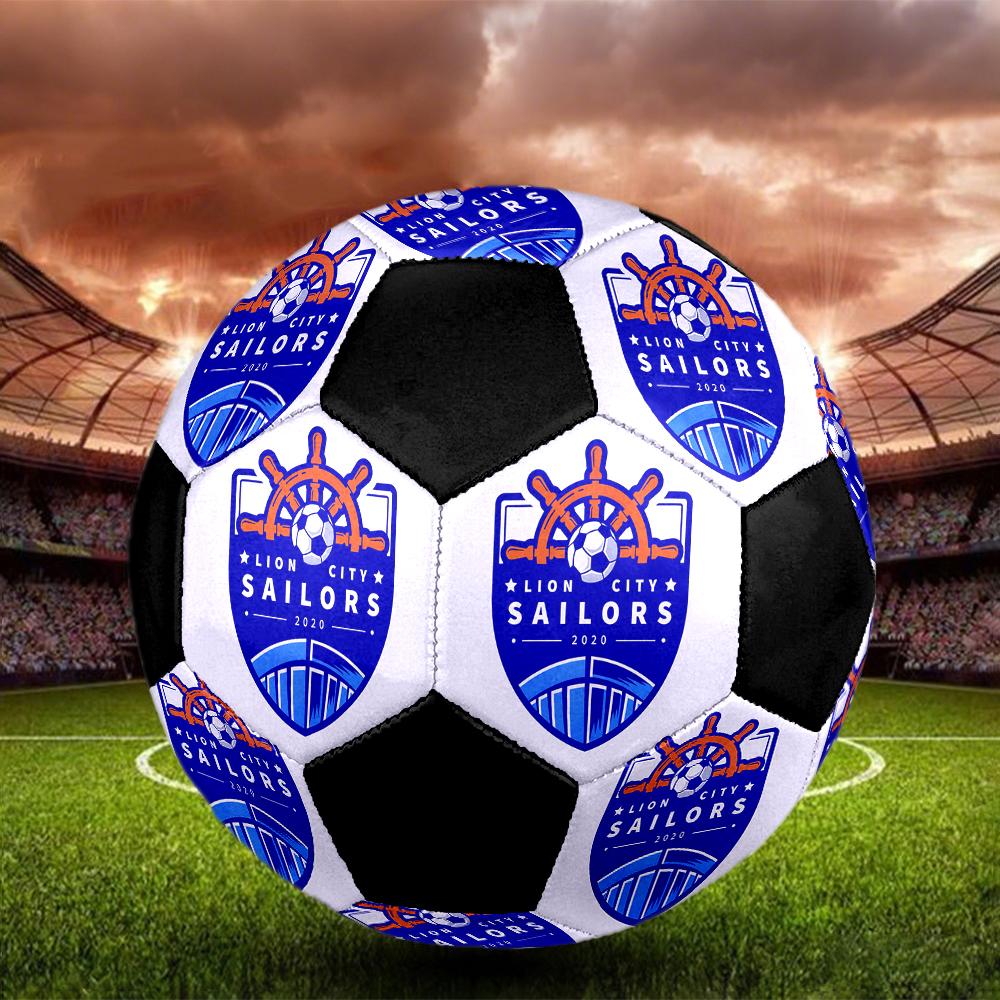 SIZE 5 Lion City Sailors Football Club Soccer Ball Colorful All Ages Machine Stitched PVC Competition Ready Durable High-Bounce