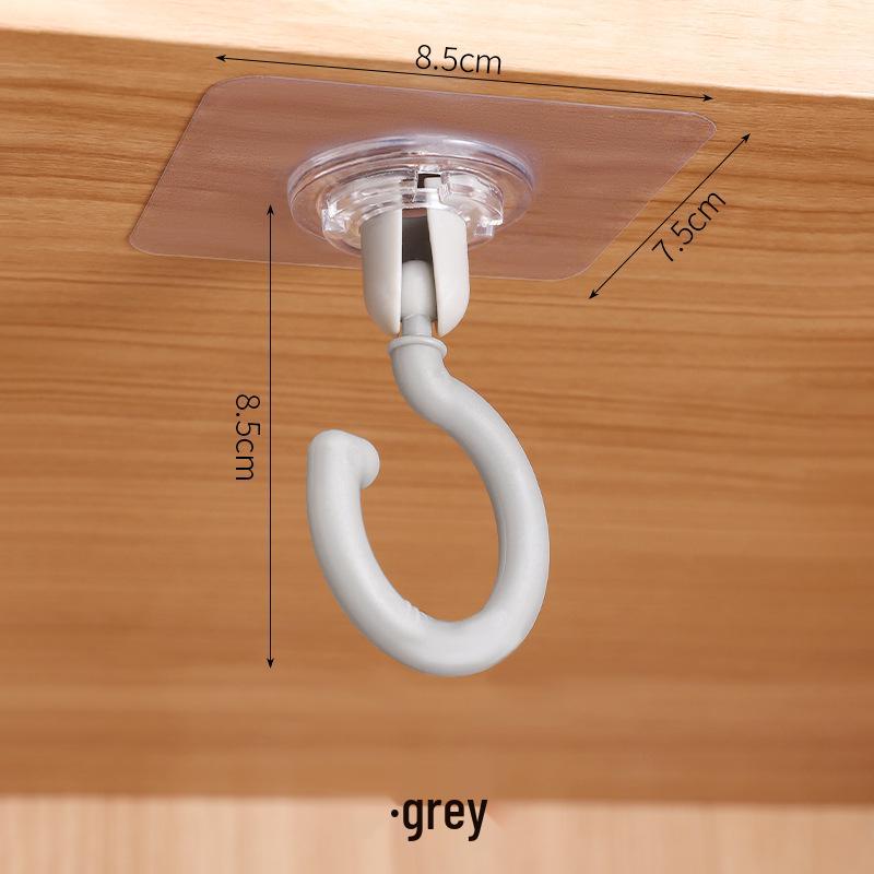 Rotating Ceiling Hook with No-Drill Adhesive for Seamless Hanging серый