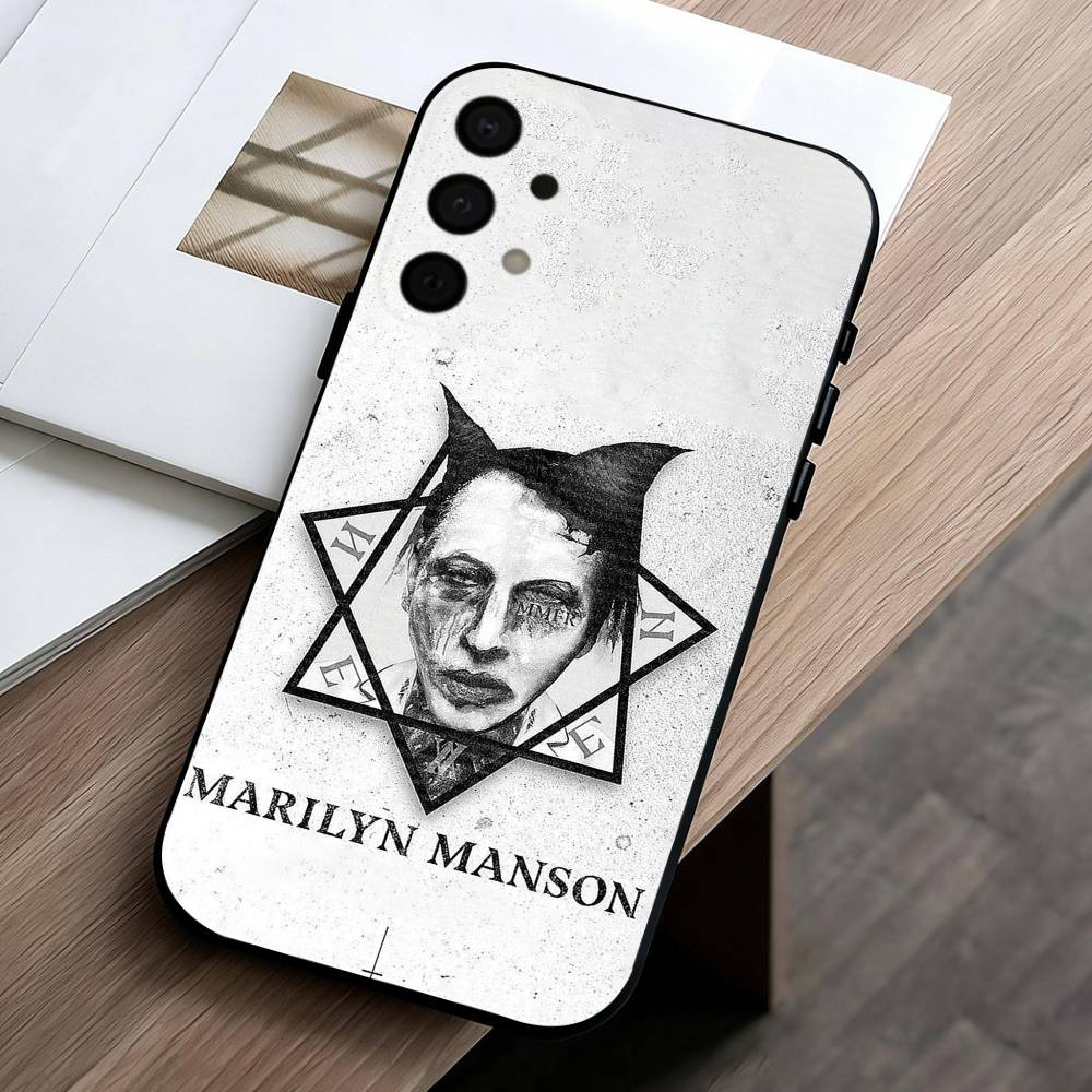 Singer M-Marilyn Manson Phone Case For Samsung Galaxy A73,A72,A71,A70,A53,A52,A51,Soft Silicone Black Cover