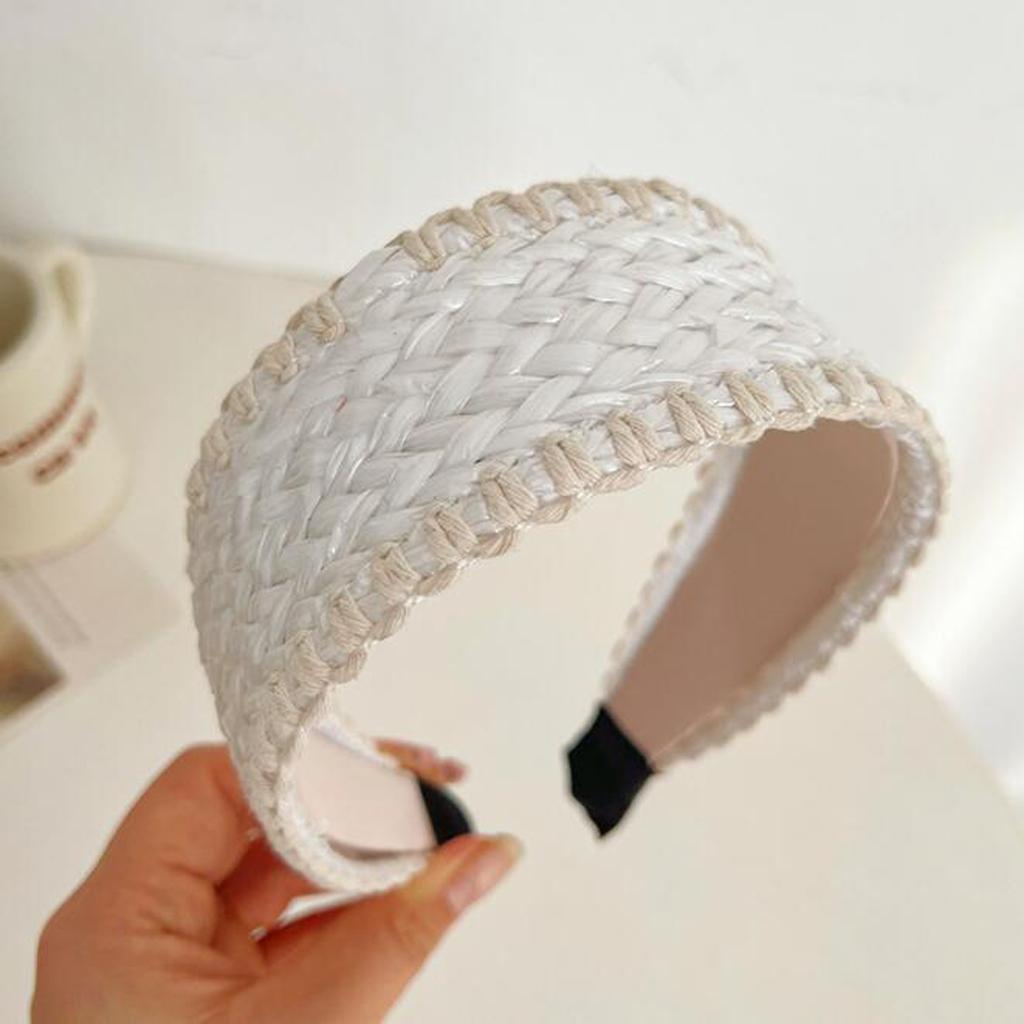 PROLY New Fashion Hairband For Women Straw Braided Patchwork Headband Cool Turban Summer For Adult Hair Accessories