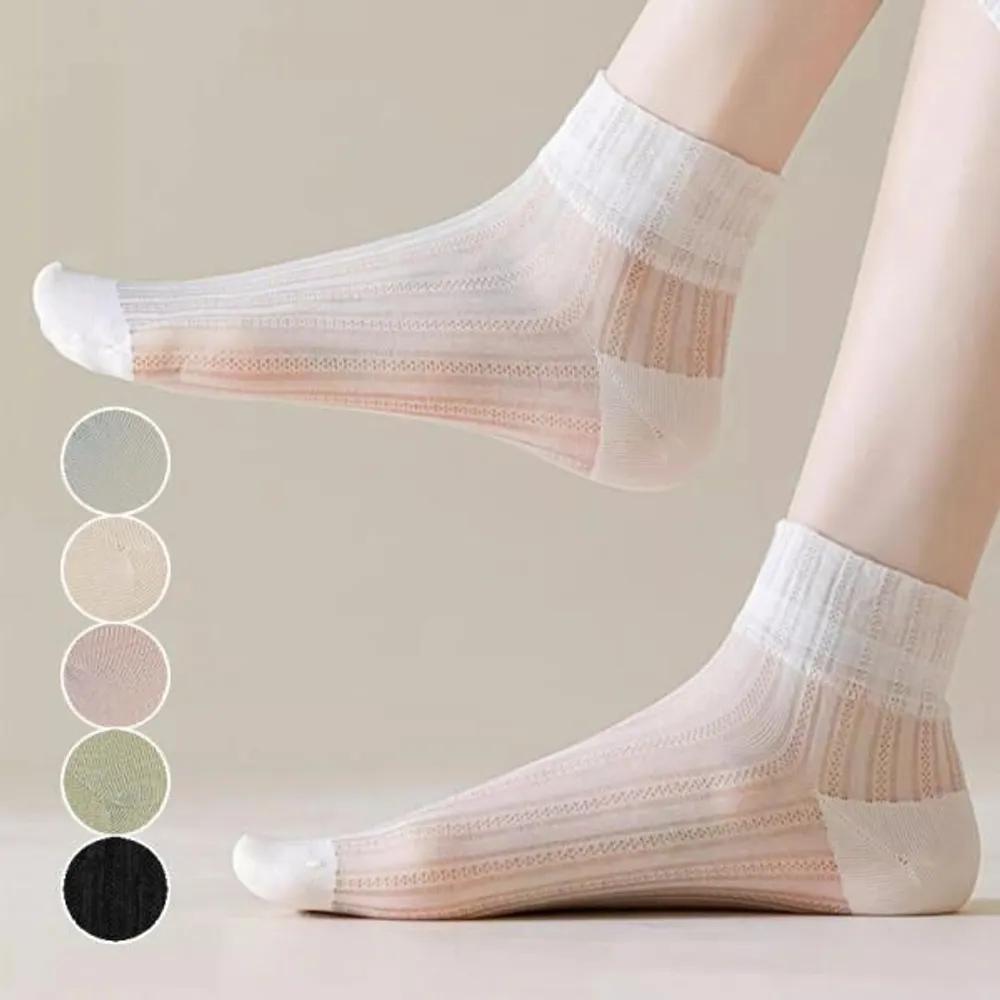 Hollige Direnic Summer See-through Mesh Socks 5 Colors Purple
