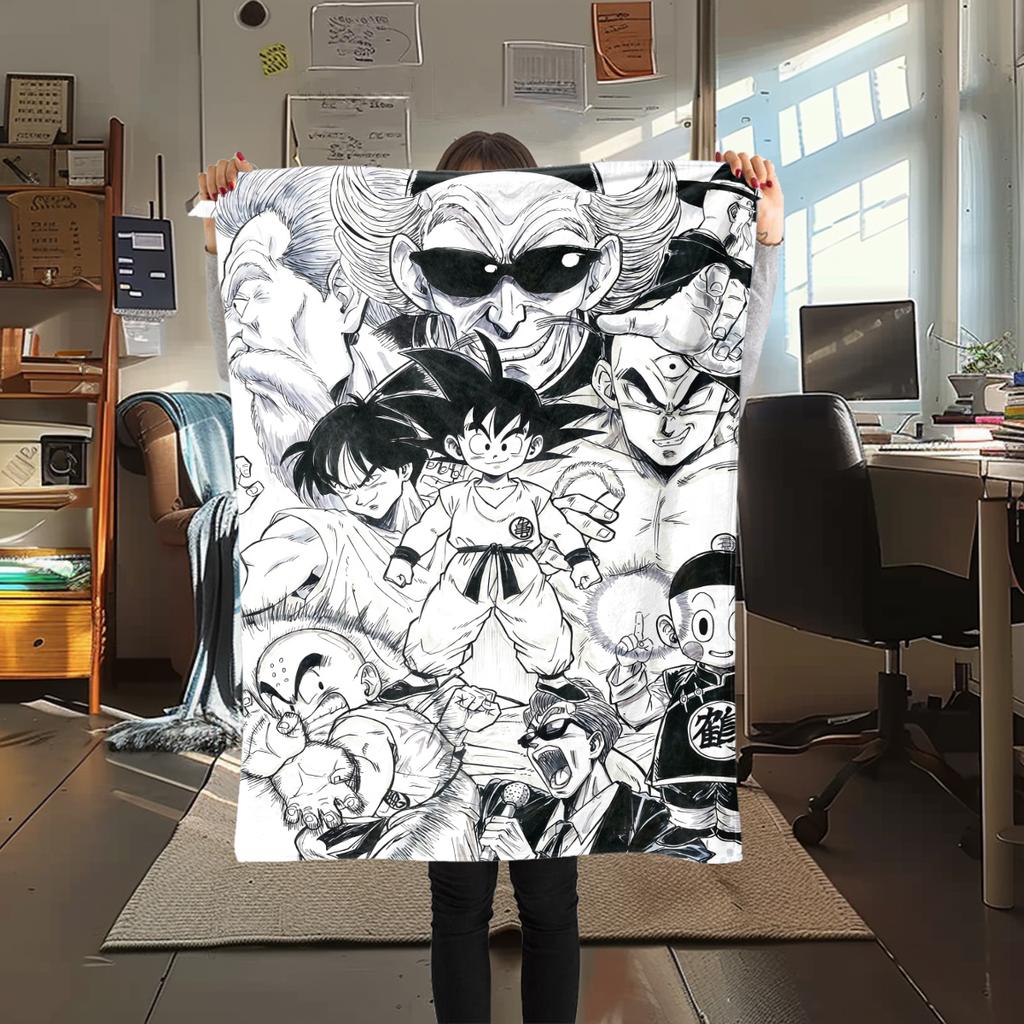 1PC DRAGON BALL  Print Flannel Blanket, High quality All Seasons, Home Decor, Warmth and Comfort, Perfect for Christmas Gifts