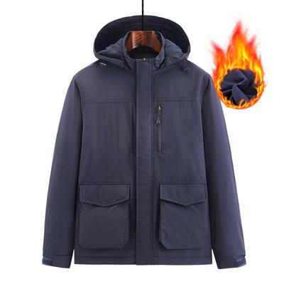 Autumn and Winter Jacket Men's Quick-drying Men's Multi-pocket Thickened Cotton Coat Windproof and Waterproof Trendy Casual Workwear Jacket Top