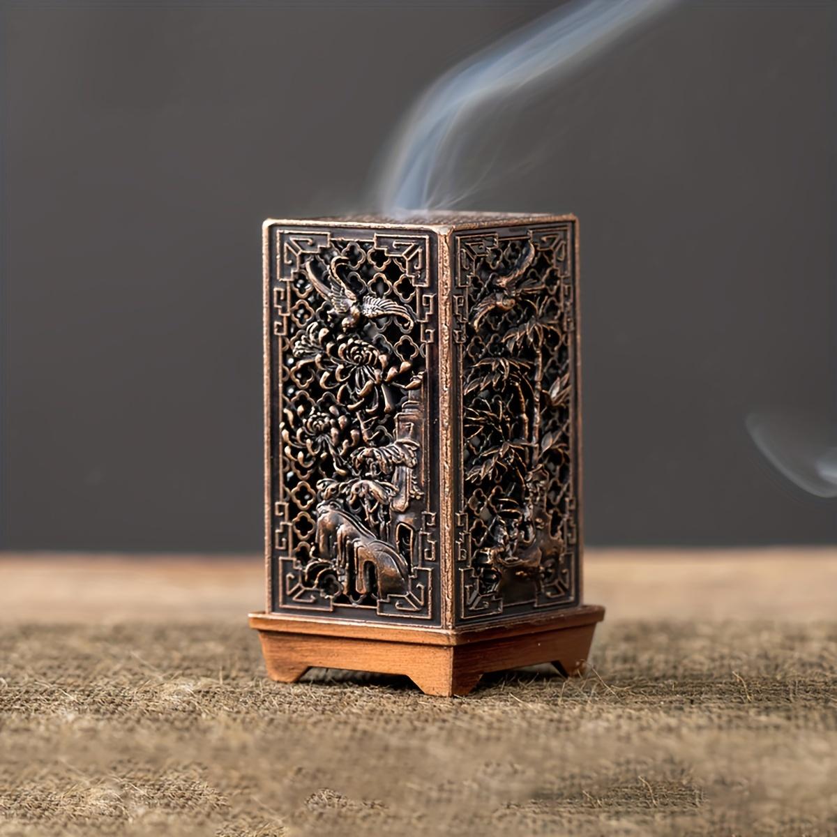 

1pcs Plum Orchid Bamboo Chrysanthemum Openwork Incense Burner Vintage Elegance Home Decorative Ornament For Tea Tables