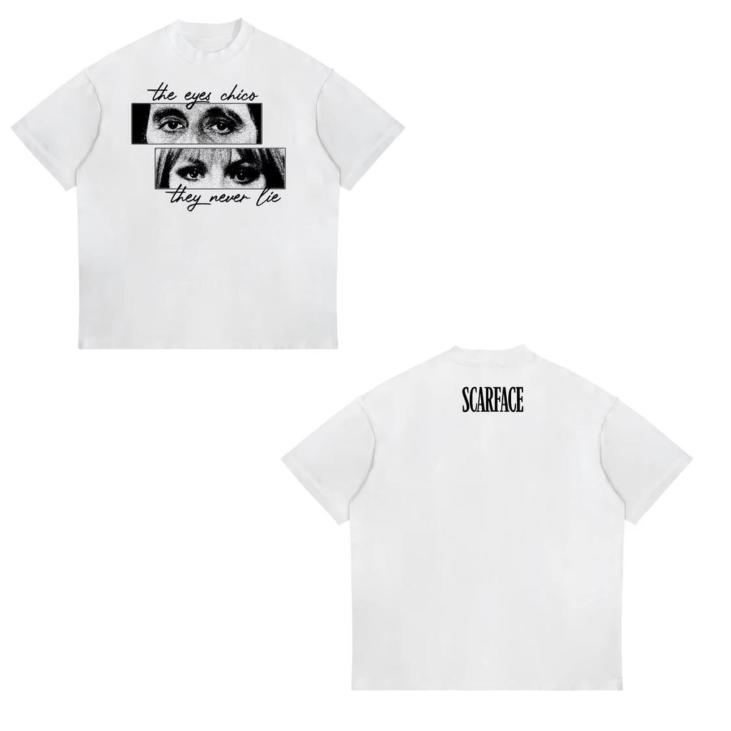 2026 Scarface Al Pacino Classic Movie Short Sleeve Gangster Movie T-shirt Tony Unisex Hip Hop Streetwear Oversized Tshirt Short Sleeve Casual Clothing