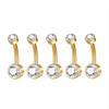5/10 Stück Titan Bauchnabelring 14G 6mm 8mm 10mm 12mm Bauchnabel Piercing Schmuck mit Zirkonia Kurzer Stab Bauchnabel Piercings
