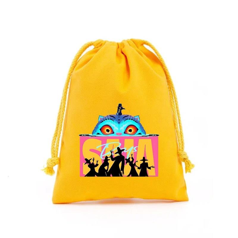 KPop Demon Hunters Storage Drawstring Bag Music Cartoon Party Cookies Candy Package Kids Gift Bags Print Cotton Key Pouch