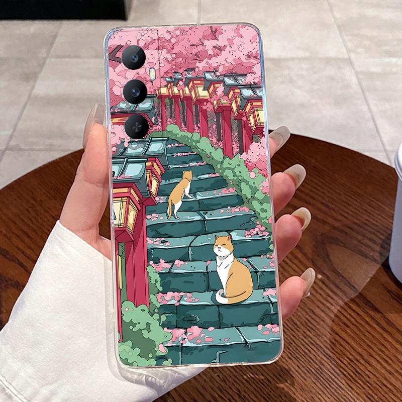 Casing For Realme C65 4G RMX3910 Case Aesthetic Cute Cat Astronaut Soft Silicone Cover For Realme C65 4G Transparent Phone Case