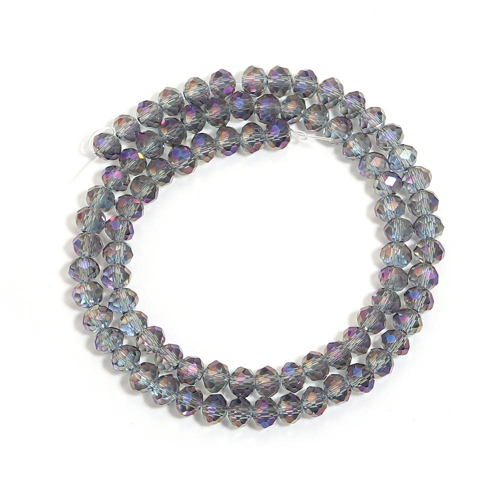 4/6/8mm Transparent Purple Faceted Crystal Beads Abacus Glass Loose Beads For Jewelry Making DIY Bracelet Necklace Accessories