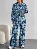 European And American Autumn And Winter Casual Long-Sleeved Retro Pattern Set Women'S Hooded Sweater Trousers Two-Piece Set