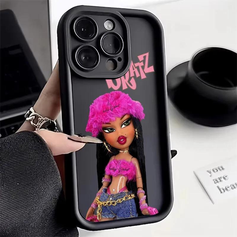 Soft Silicone Case For iPhone 16 Pro 14 15 Plus 11 12 13 Mini 15 Pro Max Coque 16Pro Shockproof Phone Cover Fashion Bratz Cute
