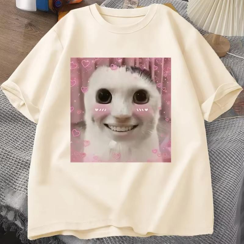 Goofy Ahh Katze T-Shirt Meme Dank Verflucht Weirdcore Cringey T-Shirts Unisex Unisex Ich bin zu albern T-Shirt Huh Katze Memebn Weinende Katze