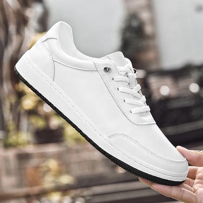 Fashion Solid-Colored Men's Lace - Up Casual Shoe  Comfortable And Breathable Sports Shoe Outdoor Lightweight And Anti - Slip Flat Shoes