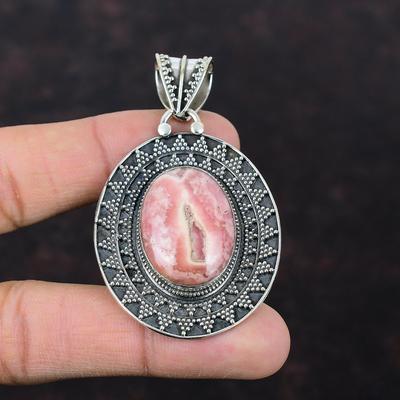 Ciondolo in rodocrosite Ciondolo in pietra preziosa Gioielli straordinari Ciondolo in argento sterling 925 Gioielli fatti a mano Ciondolo vintage molto carino regalo per lui
