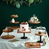 Wooden cake pan High foot Dessert plate Display stand Wooden tray Dim sum dish Bread plates Fruit plate Cake plates Glass cover