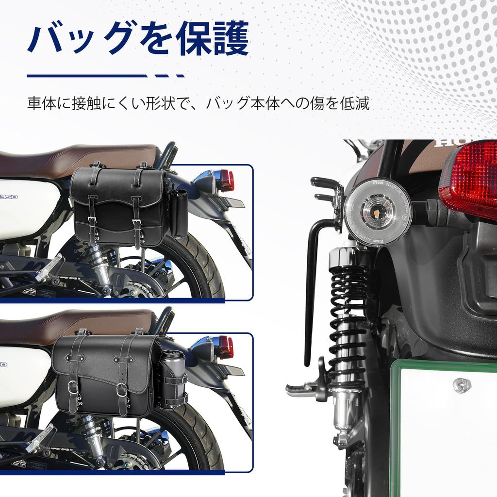 GB350 Side Bag Motorcycle Side Bag Support for GB350 Left Side Waterproof and GB350 Custom Japanese Instruction Manual Black TOURI&TORI Support,
