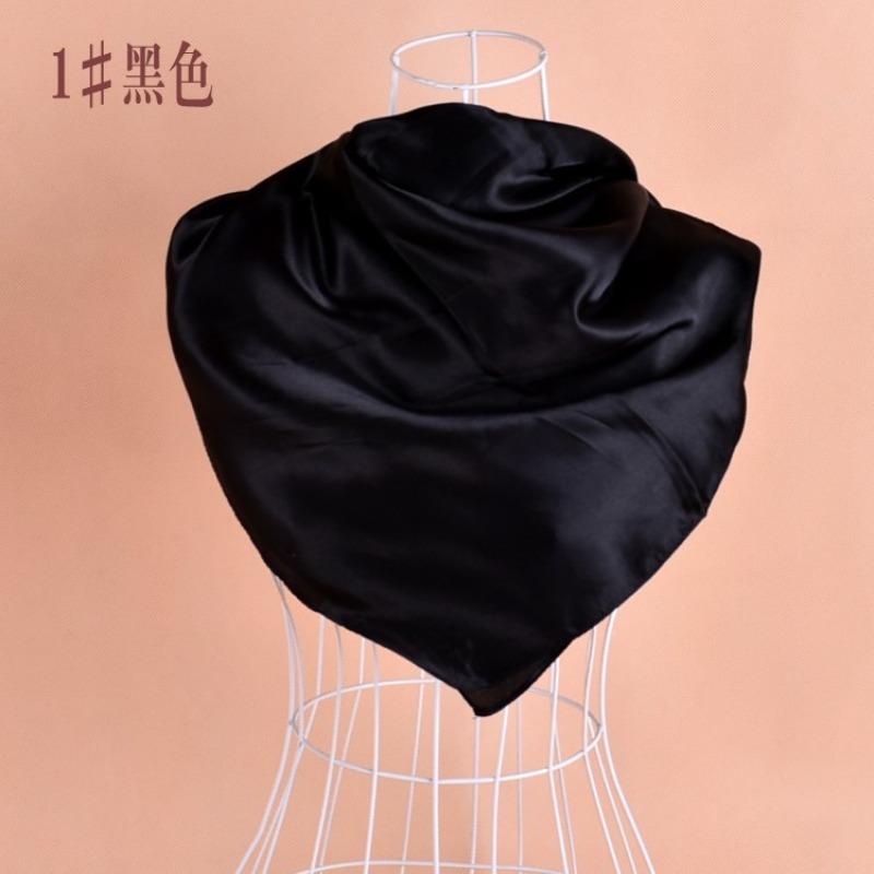 Selected solid color imitation silk generous silk scarf, women's silk scarf 90 * 90 color diced versatile scarf