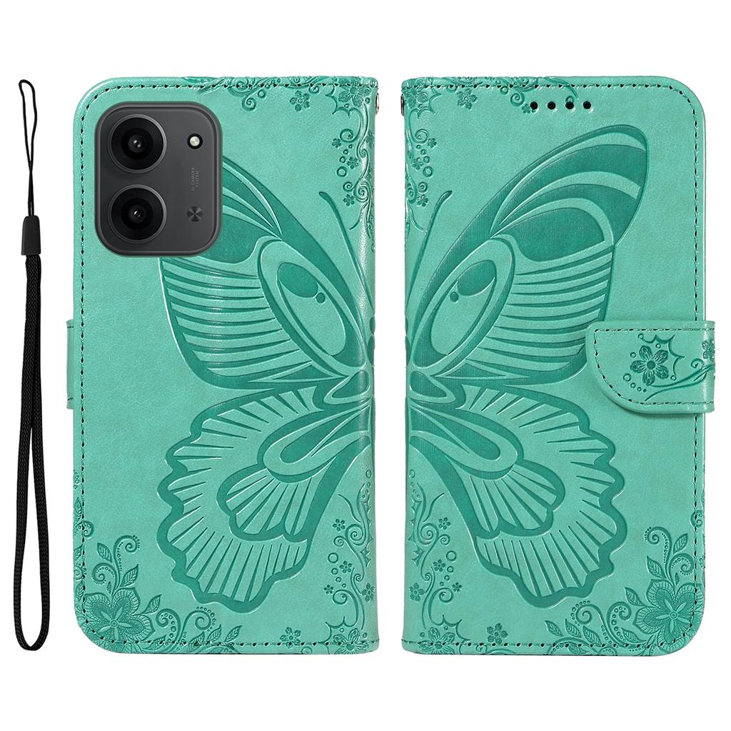 Dla Xiaomi Redmi 15C 4G (171mm) Etui Wzór Motyla Skóra PU Folio Klapka Pokrowiec na Telefon