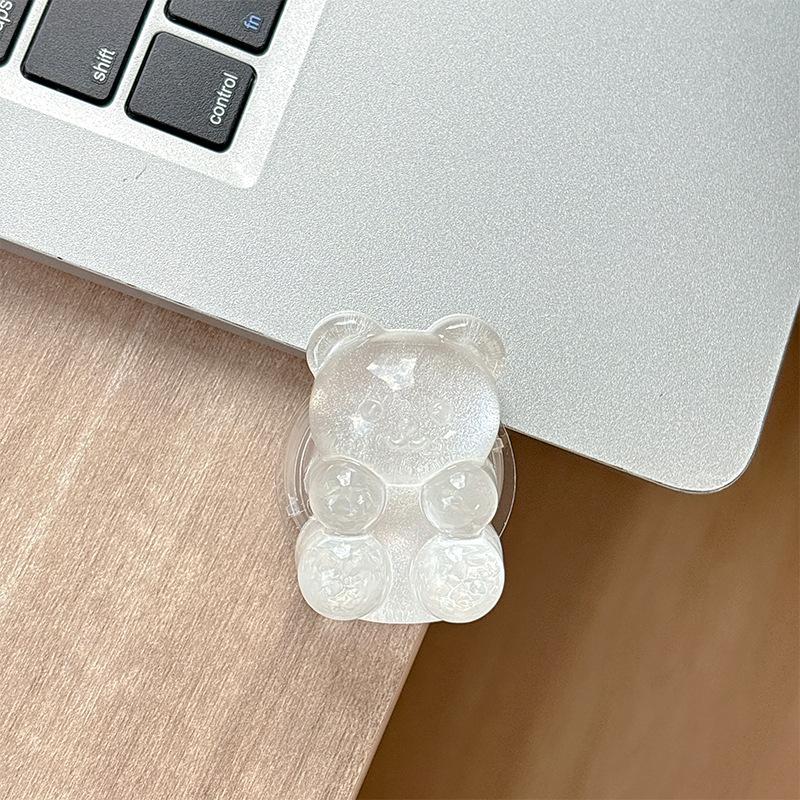Color Pearl Glitter Bear Mobile Phone Airbag Bracket Magnetic Suction Magsafe Paste Creative Ring Lazy Women