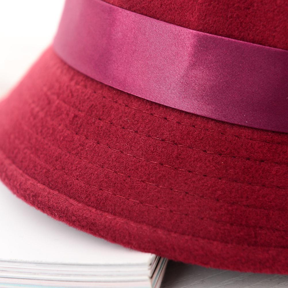 Woman Autumn Winter Cap British Style Woolen Hat Retro Lady Floral Felt Hat