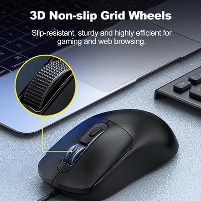 TWOLF G580 Business Office Universal Wired Simple Mouse Gaming Mouse 3D AntiSlip Grid Wheel,