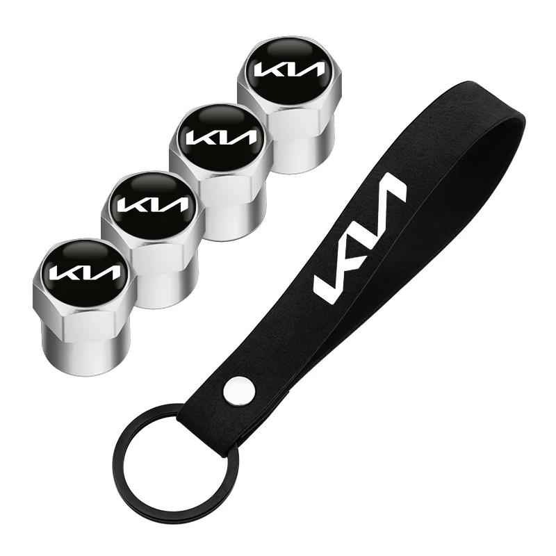 MTDY7 Car Key Ring Suede Rope Keychain Metal Wheel Tire Valve Caps For KIA Rio Ceed Sportage Cerato Soul Sorento Car Stickers