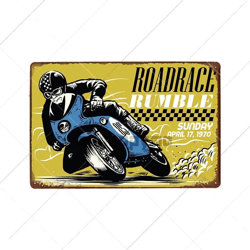 TT Isle Of Man Metal Poster Retro Vintage Tin Signs Motorcycle Races Plaque Wall Plate Pub Bar Garage Home Decor 20x30cm
