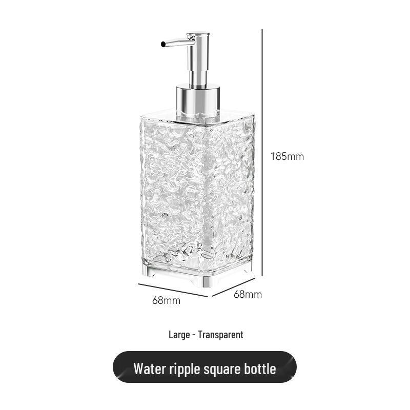 Luxury Water Ripple Dispenser Set: Travel Bottles for Hand Soap, Shampoo, and Shower Gel.