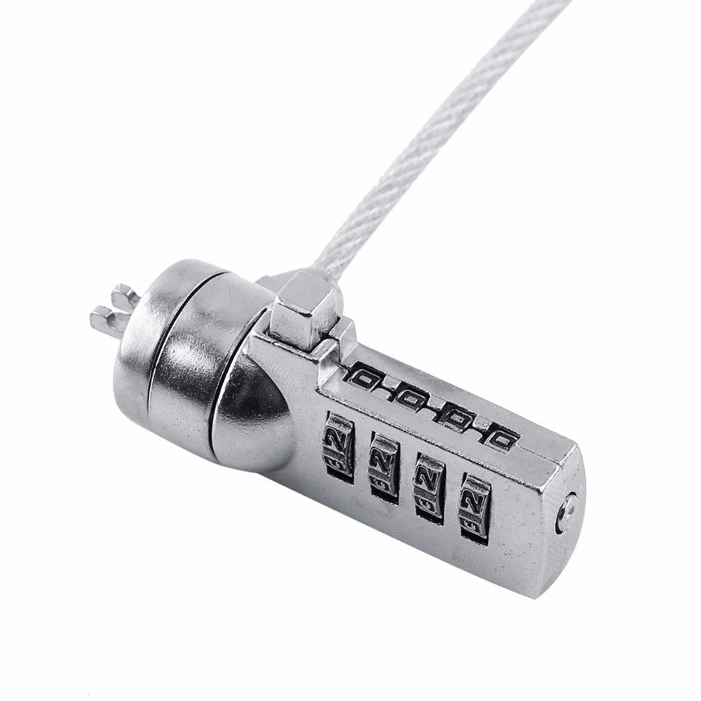 Notebook-Laptop-Schloss Laptop-Kombinationsschloss Sicherheitskabelkette mit Schlüssel 4-stelliges Passwortschloss