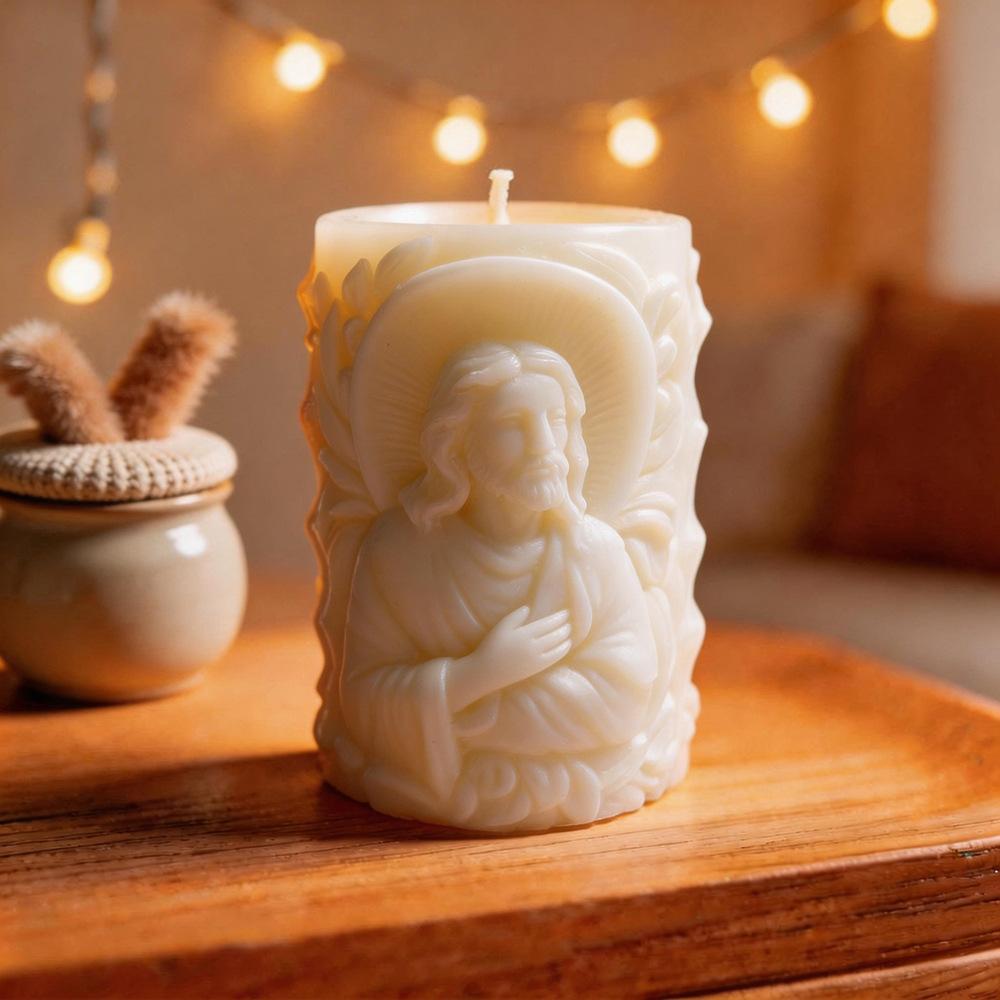 Religiöse Kerzenform Geprägte Porträt-Kerzenform Aromatherapie-Wachsform Retro Für Kerzenherstellung Religiöse Veranstaltungen Zuhause