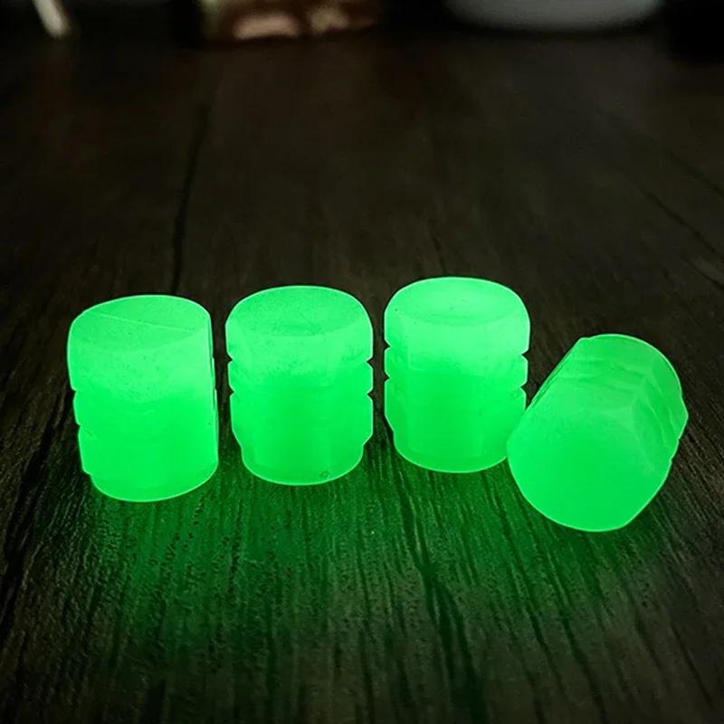 ATZ1 Luminous Valve Caps Fluorescent Night Car Tire Valve Caps Motorcycle Bike Glowing Decor Wheel Nozzles Tyre Cap Car Accessories
