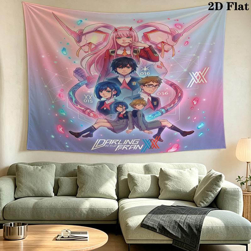 Franxx Wall Tapestry Aesthetic Wall Hanging Printed Fabric Blanket Decorative Tapestries For Bedroom Living Room Home Decor