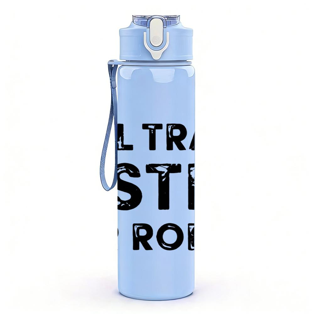 1PC Will Trade Sister For Robux Text 750ml Color Plastic Water Bottle Leakproof Flip Straw Lid For Sports Office Home Use