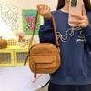Corduroy Crossbody Bag for Women Casual Shoulder Messenger Bag Small Square Purse with Front Flap Pocket Adjustable Strap Lightweight Daily Handbag