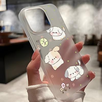 Fundas para teléfonos móviles para iPhone 11 13 15 Pro Max 12 14 Pro Max Funda para iPhone 16 15 Plus 13 Pro 12 Textura esmerilada Flores de dibujos animados pintadas
