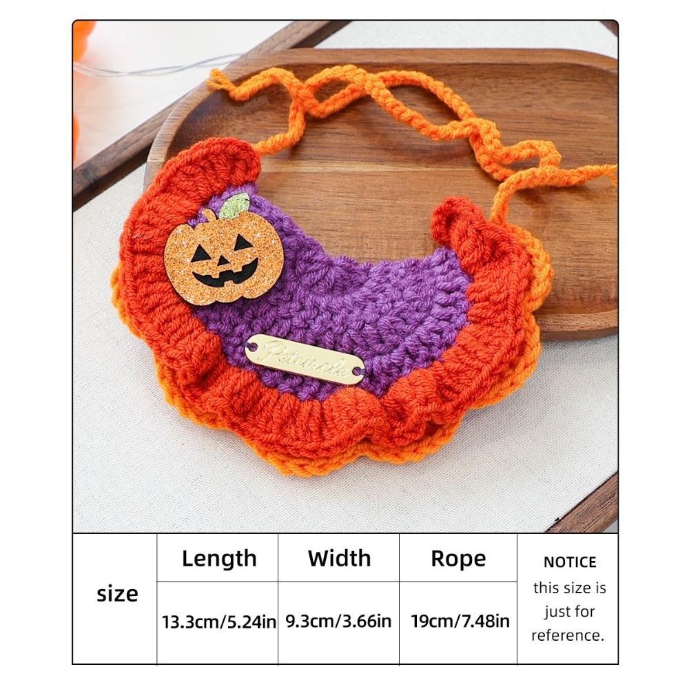 Adjustable Strap Pet Scarf Washable Cat Knitted Scarf Cartoon Pet Accessories  for Pet Decoration