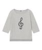 BAUF Melody Boat Neck 3/4 T-Shirt [Stripe Gray]
